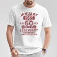 Vintage January 1965 60Th Birthday T-Shirt Lustige Geschenke