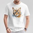 Watercolour Cat Portrait Adorable Animal Lover Gray T-Shirt Lustige Geschenke