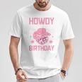 Western Howdy Its My Birthday Disco Cowgirl T-Shirt Personalized Gifts