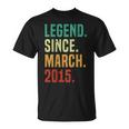 10 Years Old Legend Since March 2015 10Th Birthday T-Shirt
