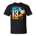 13Th Birthday Decoration Football Player 13 Years Boy Nager T-Shirt