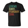 17 Years Old Legend Since February 2008 17Th Birthday T-Shirt
