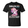 30Th Birthday Woman 30 Years Party Outfit Unicorn T-Shirt