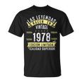 47 Años Cumpleaños Hombre Las Leyendas Nacen Enintage 1978 Camiseta unisex