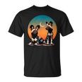 African Painted Wild Dogs Sunset Moon Wild Dog Lovers T-Shirt