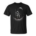 Astronaut Sitting On A Swing In Space Stars Moon T-Shirt