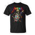 Autism Skeleton Guitar Player Rock Music Autism Awareness T-Shirt