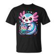 Axolotl Boba Tea Kawaii Neko Japanese Bubble Tea For Girls T-Shirt