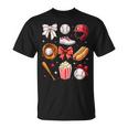 Baseball Mom Coquette Bow Mother's Day Baseball Mama T-Shirt