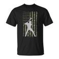 Baseball Player American Flag Baseball Usa T-Shirt