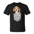 Beagle In The Chest Pocket Pocket For Dog Owners T-Shirt