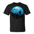 Bigfoot Santa Claus Reindeer Do You Believe Retro Landscape T-Shirt