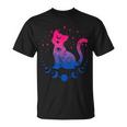 Bisexual Astrology Cat Colours Of Bi Pride Flag T-Shirt