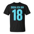 Blue Digga Ich Bin 18 Jahre Junge 18Th Birthday T-Shirt