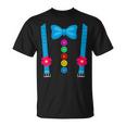 Carnival Costume Clown Fancy Dress Costume With Braces Bow Tie T-Shirt