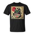 Cat Ramen Japanese Samurai Kawaii Cat Anime Girls Boys T-Shirt