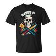 Chef Calavera Cráneo De Cocinero Cráneo De Chef Camiseta unisex