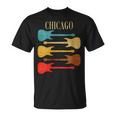 Chicago Concert Rock Music Festival Guitarras Illinois Band Il Cuello Camiseta unisex