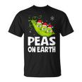 Christmas Pun Lover Peas On Earth World Peace Vegan T-Shirt