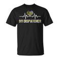 Cool 911 Vintage Usa Flag Heartbeat 911 Dispatcher T-Shirt
