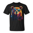 Cool Bear Portrait With Sunglasses Watercolour Bear T-Shirt