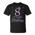 Corona Rosa Para Niña De 8 Años Con Texto En Inglés It's My Birthday Camiseta unisex
