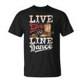 Cowboy Cowgirl Dancing Live Western Line Bailando Regalos Cuello Camiseta unisex