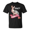 Crazy Sphynx Lady Sphinx Cat Lovers Raza Gato Gato Camiseta unisex
