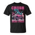 Crush Breast Cancer Awareness Pink Monster Truck Women Mom T-Shirt