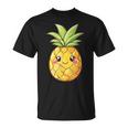 Cute Pineapple Face Kawaii Style T-Shirt