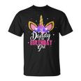 Daddy Of The Birthday Girl Unicorn Birthday Father Dad Blue T-Shirt