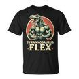 Divertido Bodybuilder Tyrannosaurus Flex Gym T-Rex Dinosaur Camiseta unisex