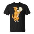 Divertido Gato Jugando Pandereta Regalo Lindo Gatito Músico Fan Camiseta unisex
