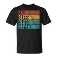 Eat Sleep Clash Repeat Gaming Clans Vintage Distressed T-Shirt
