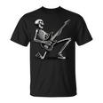 Esqueleto Tocando Guitarra Amante De La Música Rock And Roll Band Camiseta unisex