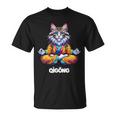 Cat Maine Coon Meditation Practice Qigong Chi Energy T-Shirt