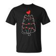 Heart Cat Valentine's Day Heart Cat Lover Valentine T-Shirt