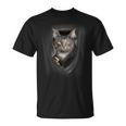 Pocket With Maine Coon Cat Motif T-Shirt