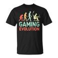 Gaming Evolution Humorideojuego Diciendo Divertido Gamers Camiseta unisex