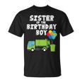 Garbage Truck Sister Birthday Boy Balloons Birthday Party Camiseta unisex