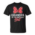 Grandpa Of The Birthday Girl Cute Pink Bow Family Matching T-Shirt