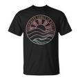 Happiness Comes In Waves Sunset Beach Wave Gradient T-Shirt