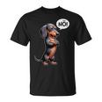 Humorvolle s Für Rauhaardackel Hundebesitzer Dickköpfiger Rauhaardackel Nö Dackel Hund Lustiges Hunde Schwarz U-Ausschnitt Kurzarm S Eu Klein Kind Casual T-Shirt