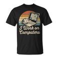 Ich Arbeite Am Computer Cat Kitty Kitten Cat Meme T-Shirt