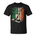 Irish Usa Flag Leprechaun Lucky Hockey St Patrick's Day T-Shirt