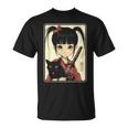 Japanese Gothic Kawaii Anime Samurai Cat Mom Woman Girls T-Shirt