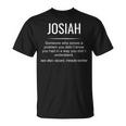 Josías Nombre Cumpleaños Día Del Padre Nombre Josiah Camiseta unisex
