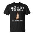 Im Just A Boy Who Loves Belga Malinois Regalo Para Amante De Perros Camiseta unisex