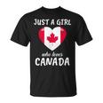 Just A Girl Who Loves Canada Travel Football Canada T-Shirt