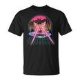 Laser Cat Eyes Kitten Ufo Retro 80S Cats Lovers Camiseta unisex